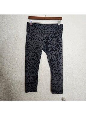 Lululemon Wunder Under Crop II Animal Swirl Deep Coal Light Women's Size 10